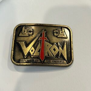 1984 Vintage rare Voltron belt buckle with red sword.